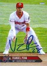 Viandel Pena Signed 2025 Choice Harrisburg Senators Team Set Card Nationals Auto