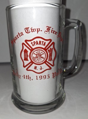 Sparta Twp. Fire Dept. July 4th, 1995 Parade Commemorative Beer Glass N.J. Vtg