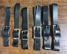 Watch Fob Straps (3/8" Narrow Black Leather)(6pc)