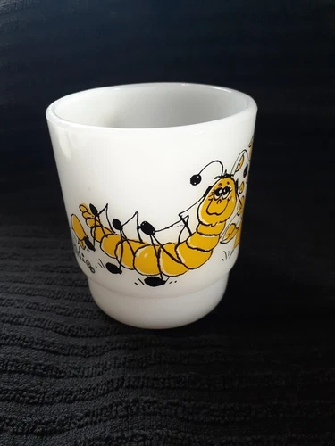 Vintage Fire King Anchor Hocking HILDI  Caterpillar Mug Cup 