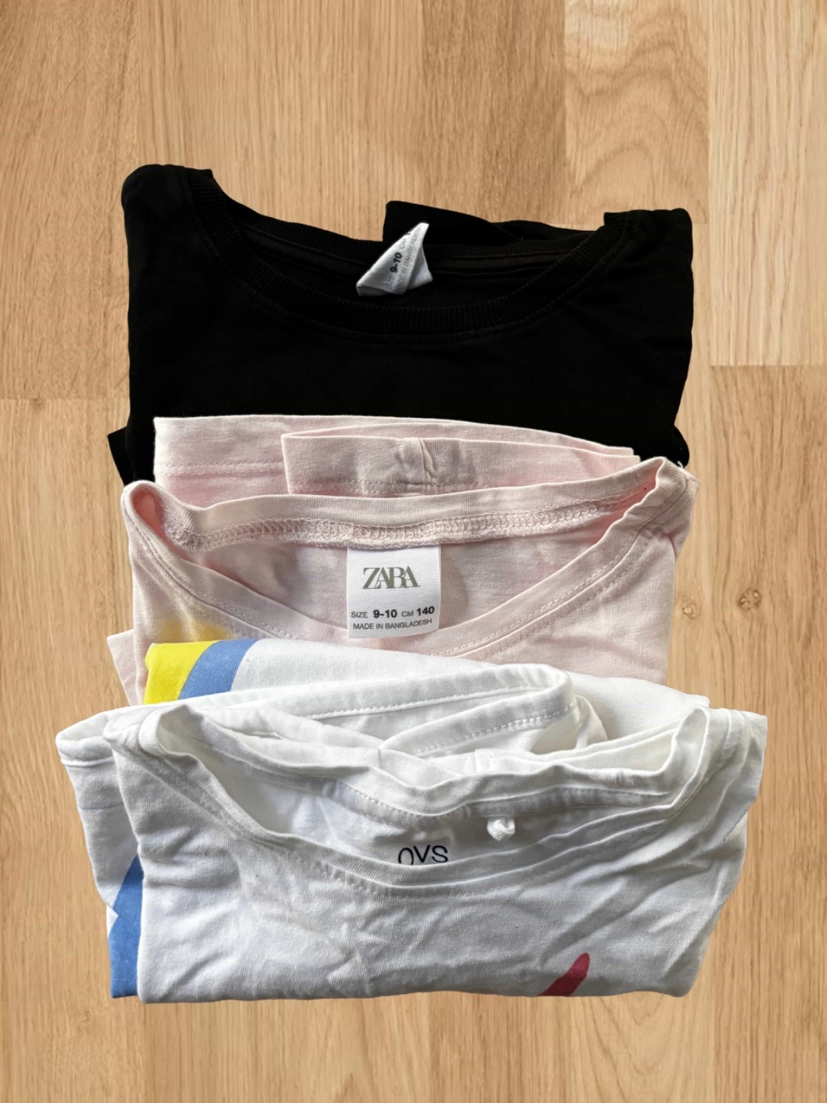 Lotto 3 T-shirt Bambina 9 10 Anni 140cm Zara OVS Magliette Manica Corta Estive