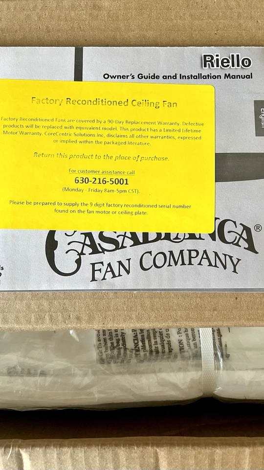 CASABLANCA 60” Snow White Ceiling Fan LED Light Kit Remote FACTORY RECONDITIONED - Image 3 of 4