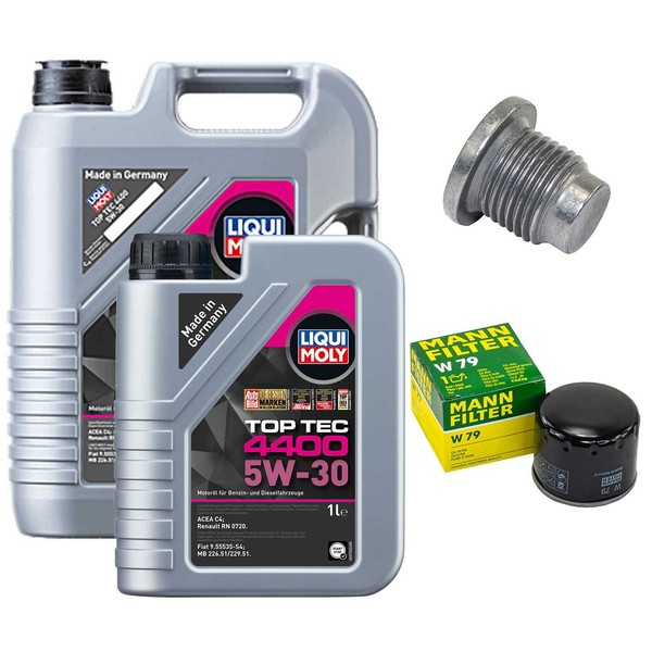 MotoröL Filter Set 5W-30 Liqui Moly 6 Liter + Schraube FüR Renault Kangoo 1.5-image