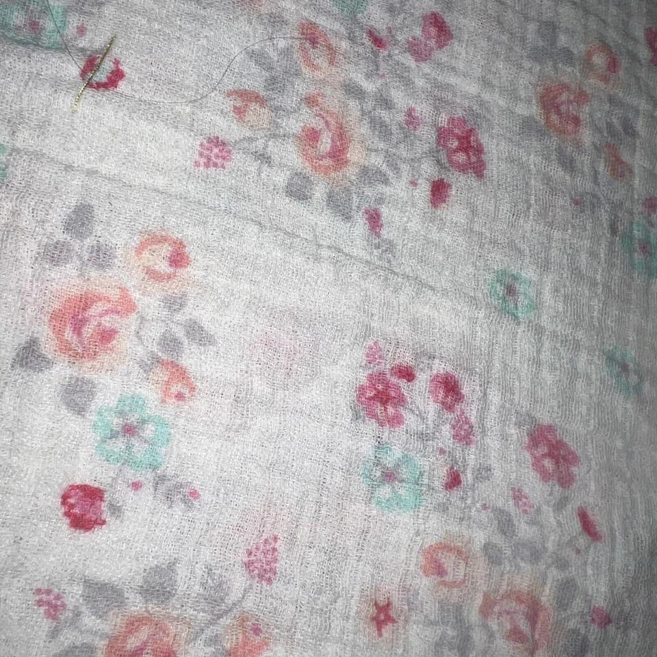 Manta de Recepción de Bebé Rene Rofe Rosa Floral 100% Algodón Muselina 36x35 Foto 2 de 4