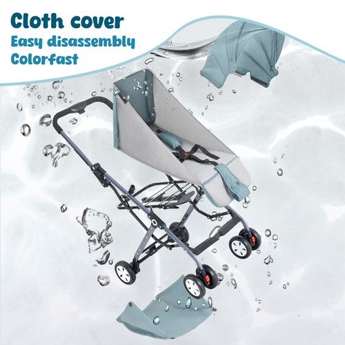 Portable Baby Pram Stroller Foldable Pram Bassinet Lightweight Travel Pushchair - Picture 4 of 36