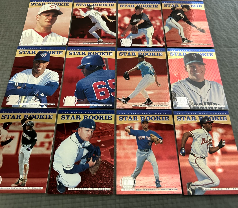 16 tarjetas de novato Fleer Ultra 1996, Alex Ochoa, Shannon Stewart, Rey Ordóñez Foto 2 de 4