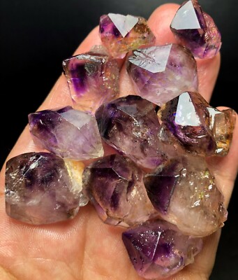97g 11PC Diamond Grade! Super Seven Skeletal Amethyst Quartz