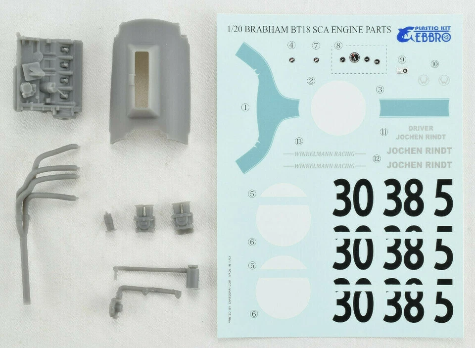 Ebbro Brabham BT-18 SCA Resina Detalle Motor Piezas 1/20 Modelo Piezas 20026 Foto 2 de 4