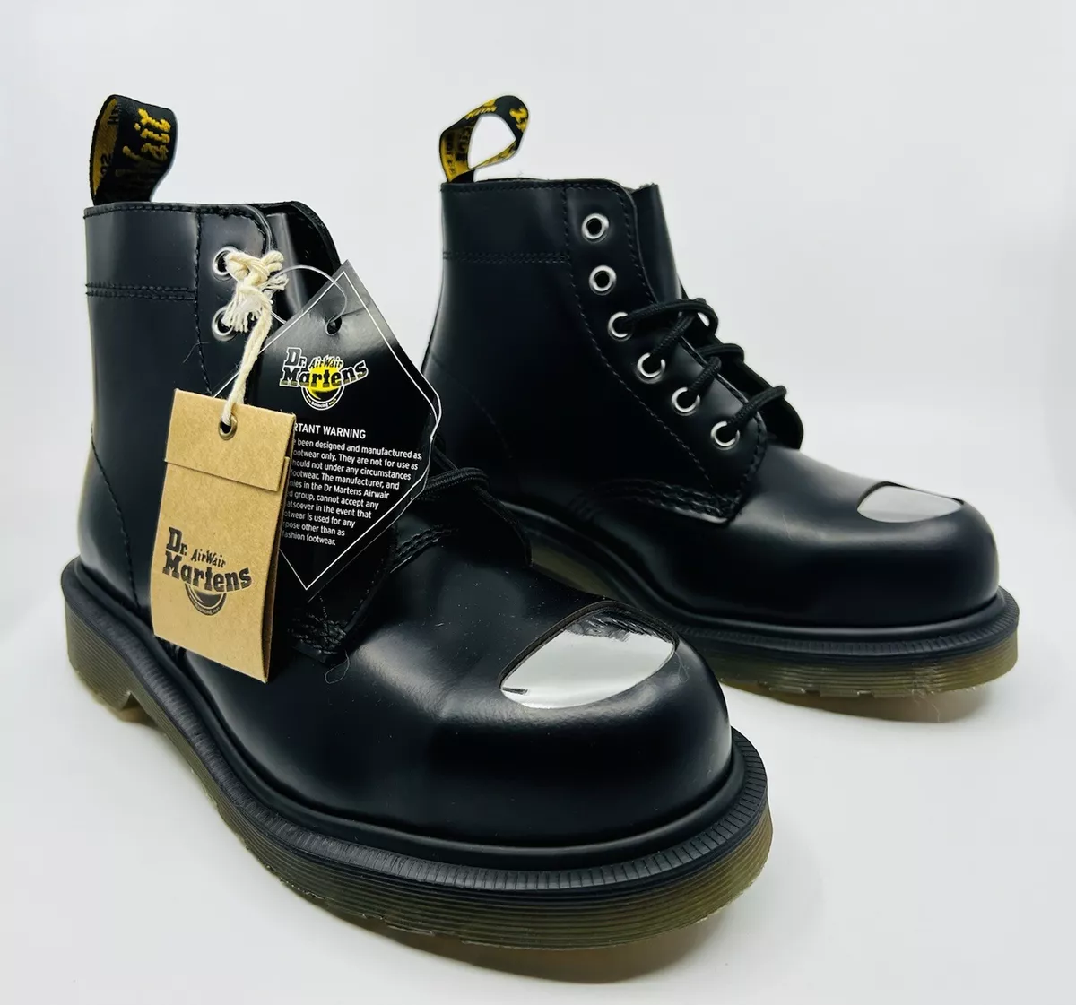 Engaño Justicia Mancha Dr Martens 101 Exposed Steel Toe Leather Ankle Boots Size Mens 4  Women&#039;s 5 | eBay