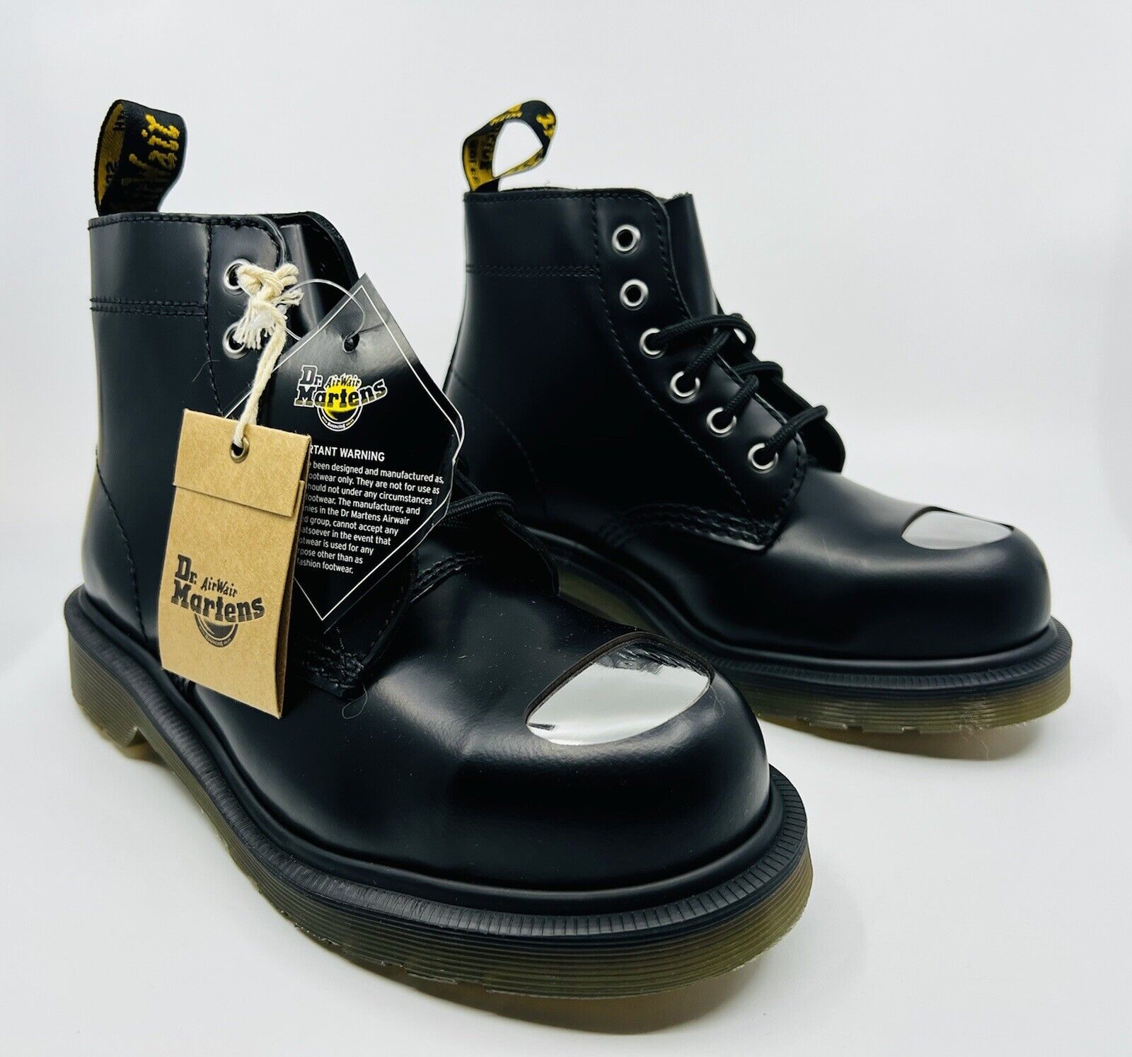 Dr Martens 101 Exposed Steel Toe Leather Ankle Boots Size Mens 4 Women's 5