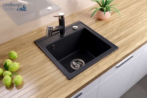 LINDBERGH® Granit Spüle inkl. Siphon Einbauspüle Küchenspüle Spüle KÜCHE Becken - Picture 19 of 28