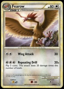 Fearow Rare - HGSS Unleashed 15/95 2010 LP+ Pokemon Card