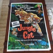Vintage Original JUNGLE CAT - 1960 - Walt Disney Movie Poster - 60/227 41x27