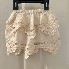 Peek Kids Tana Lace Embroidered Tiered Skirt Cotton Cream Girls Size XS 2-3 NWT