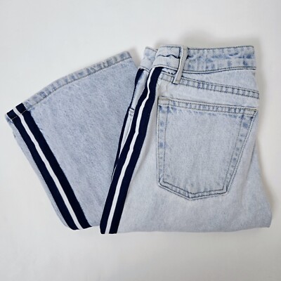 Vintage 00s Y2K Paris Blues Bell Flare Racer Stripe Denim
