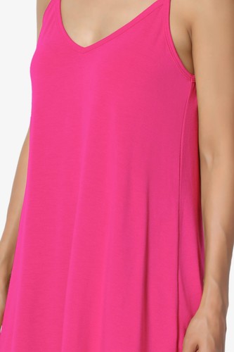 TheMogan Women's Scoop V Neck Stretch Draped Jersey Flared Camisole Tunic Top - Picture 187 of 302