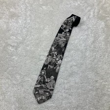 Ralph Marlin Mens 1994 Three Stooges Antics Black Neck Tie