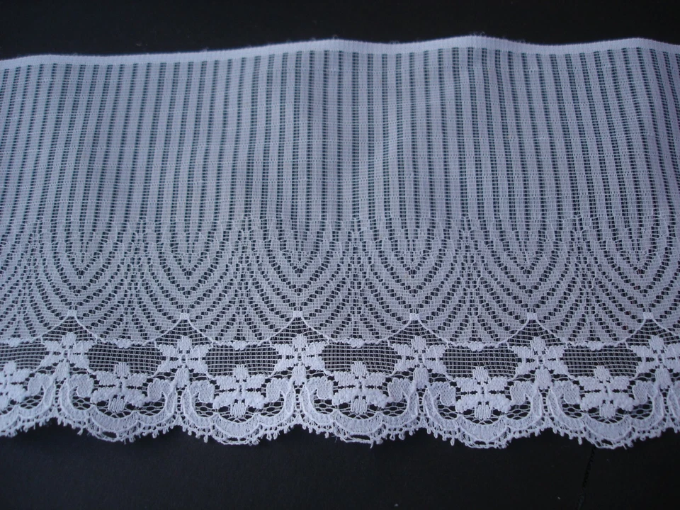 12 Mètres Ancienne Dentelle de CALAIS,  TULLE LYCRA  Largeur : 11 cm.-  - Photo 2/4