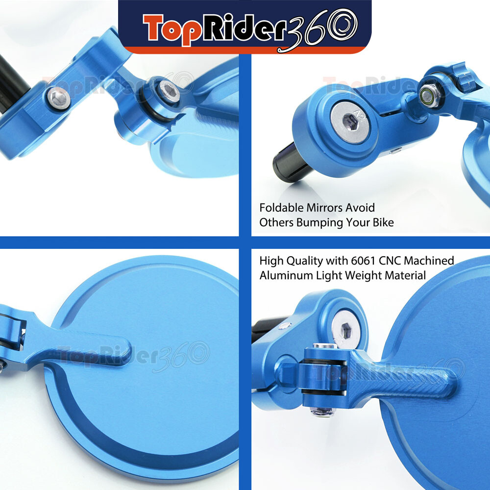 CNC Blue Bar End Mirrors NXP10 For Kawasaki ZX9R Ninja 94-03 CNC Blue Bar End Mirrors NXP10 For Kawasaki ZX9R Ninja 94-03