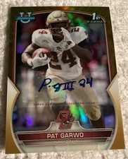 2022 Bowman University Chrome Prospect Gold Refractor /50 Pat Garwo Auto 1st