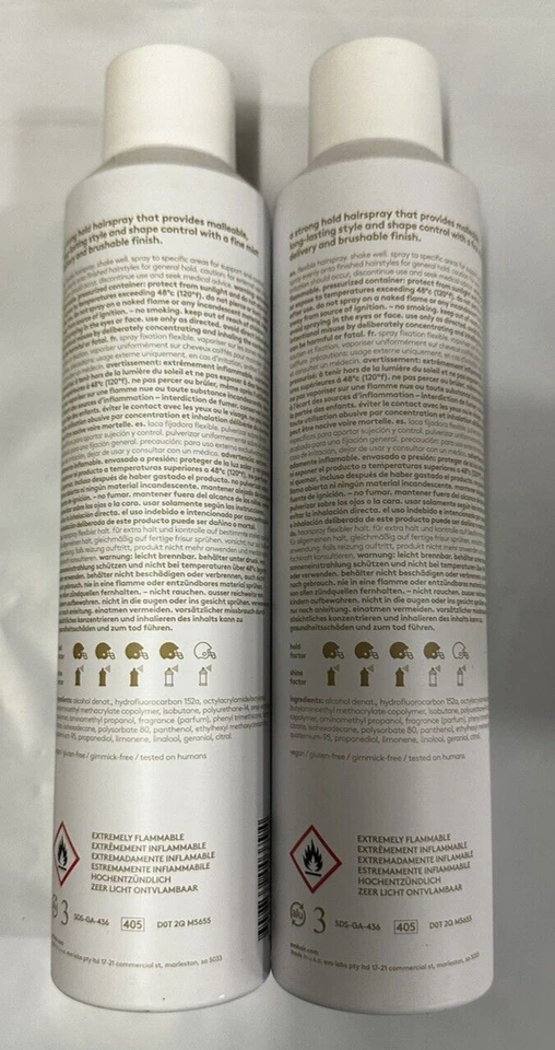 2 x EVO Miss spray de cabelo flexível maleável volume de cabelo spray 9 oz - Imagem 2 de 2