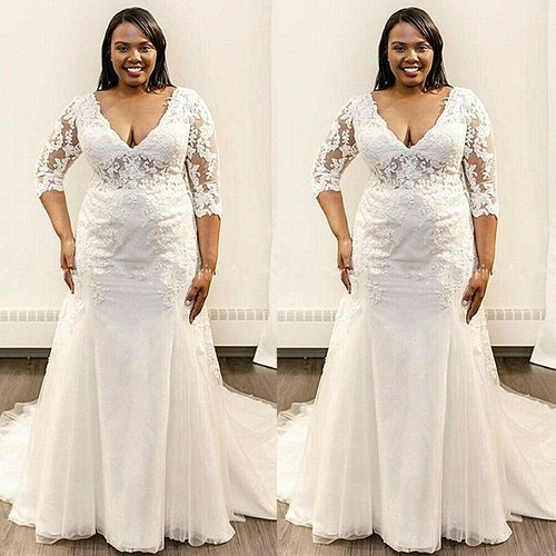 Mermaid Wedding Dresses V Neck 