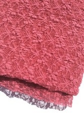 Rose Pink Semi-Sheer 2-Way Stretch Lace Fabric with Lycra 1  1/6 Yds, 54" Wd