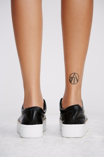 FREE PEOPLE MAGE SNEAKER BLACK LEATHER/ponyhair M4D3 SHOES SLIP ON FLATS NEW 9.5 - Picture 4 of 5