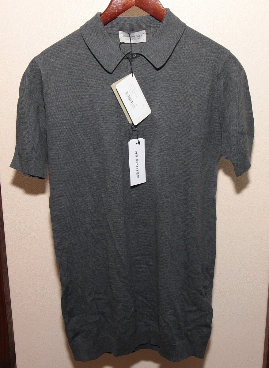 新品 JOHN SMEDLEY COTTON PIQUE POLO SHIRT NEW NWT John Smedley Roth Pique Sea Island Cotton Polo Small