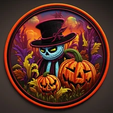 Autumn Patch Iron-on Applique Victorian Artistic Fall Festival Halloween Badge  