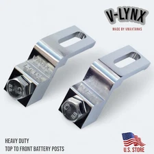 Top Post to Front Post Battery Terminal Adapter / Pair VLynx Stainless Steel