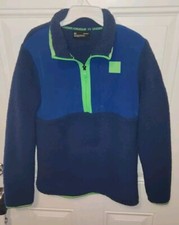 NWT Boys Under Armour Sherpa Pullover L Youth Large Loose Blue Half Zip
