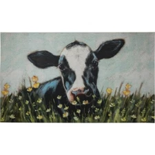 NEW!~Indoor/Outdoor Rug~ Cow in Field ~ 34" X 20" ~ Home Decor