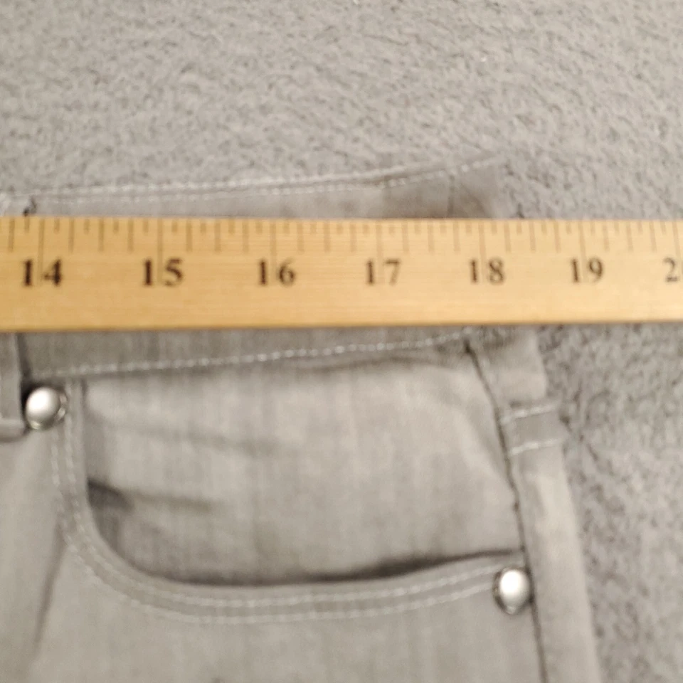 Chicos Platinum Jeans Womens Large 12 Embellished Rhinestones Gems Allover Gray - Image 3 of 4