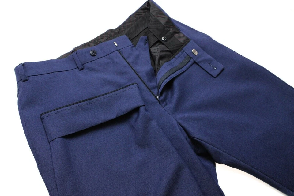 Pantalones Sin Marca Hombre W35/L28 Corte Regular Con Cremallera Azul - Imagen 4 de 4