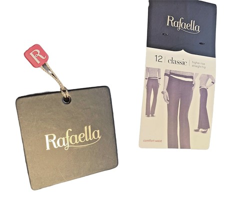 Rafaella New Hi Rise Pull-On Size 12 Straight Hip Brown Poly Blend Zipper Accent - Picture 9 of 12