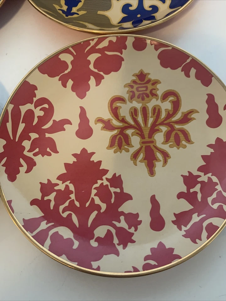 Juego de 4 platos de postre de ensalada Tracy Reese New York borde de oro de 18 quilates Neiman Target Foto 4 de 4