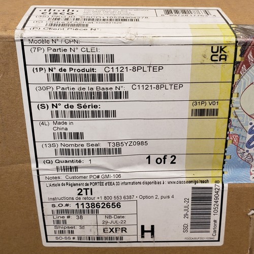 Cisco ISR 1100 8P Dual GE SFP Service Router Pluggable SMS/GPS - C1121-8PLTEP - Picture 3 of 4