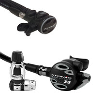 Atomic Aquatics Z3 Regulator Yoke Sealed Set w SS1 Safe Second Titanium Gry/Blk