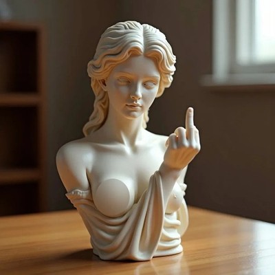 Creative Goddess Middle Finger Statue Ornament Desktop Home Crafting Decoration