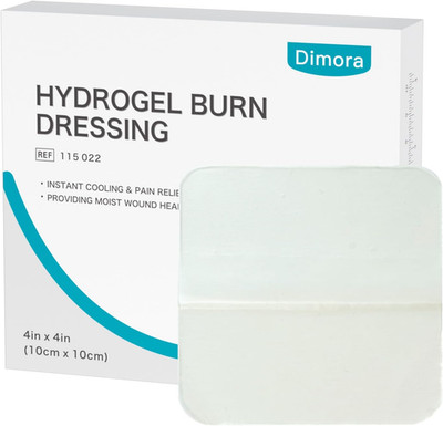 Dimora Hydrogel Burn Dressing 4'' X 4'' - Burn and Wound Dressing Instant Cooling 