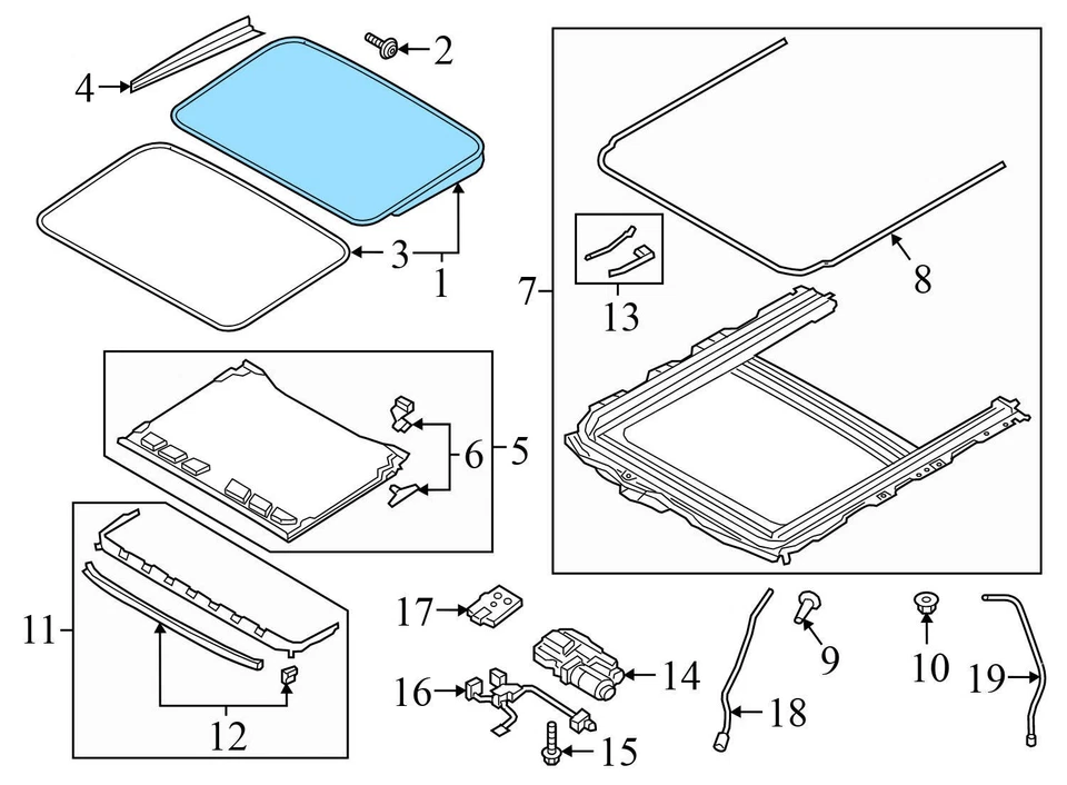 2017-2022 AUDI A4 QUATTRO - Sunroof / SUN ROOF Glass Panel 8W5877071 - Image 4 of 4