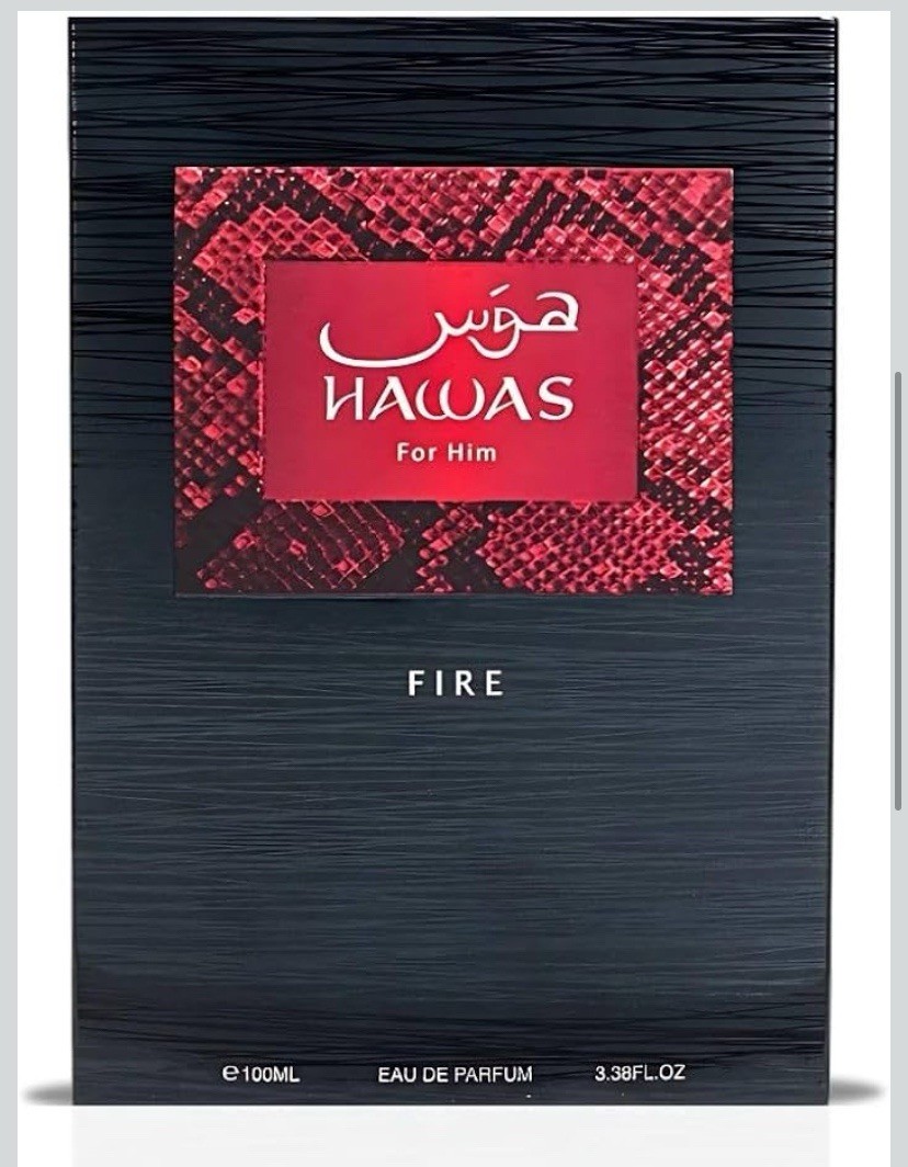 RASASI Hawas Fire Eau De Parfum Men Spray 100ML(3.4 Oz) - Bold