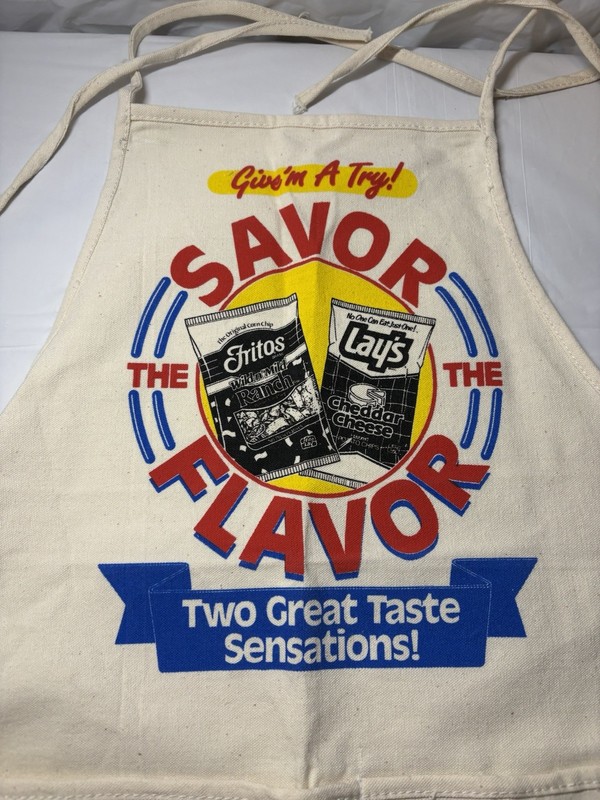 VTG ~ RARE  FRITO LAY ~ COTTON APRON ~ WILD RANCH ~ CHEDDAR CHEESE ~ FRITOS LAYS