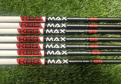 New KBS MAX Graphite 85 Stiff Flex Set of Seven Iron Shafts (7) .370 Parallel