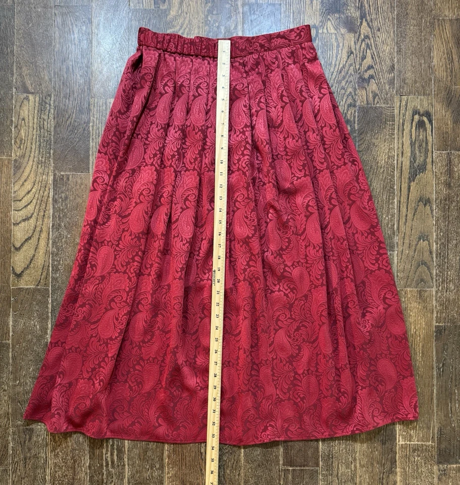 Falda De Colección Susan Bristol Para Mujer Talla 12 Roja Estampado Floral Casa Pradera Naturaleza Foto 3 de 4