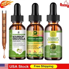 3xSoursop Graviola Extract Liquid Drops 1800mg Support Regeneration,Immune Boost