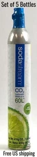SodaStream Co2 Carbonator Screw-On Connect Full 60 Liter Set of 5