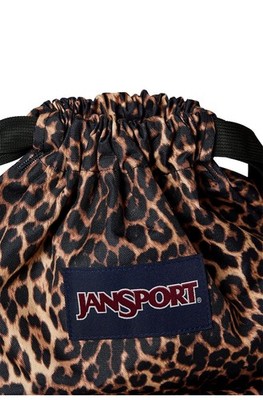 Jansport Animal Illusion Leopard Print Drawstring Backpack Draw Sack 14L NWT Jansport Animal Illusion Leopard Print Drawstring Backpack  main image 2