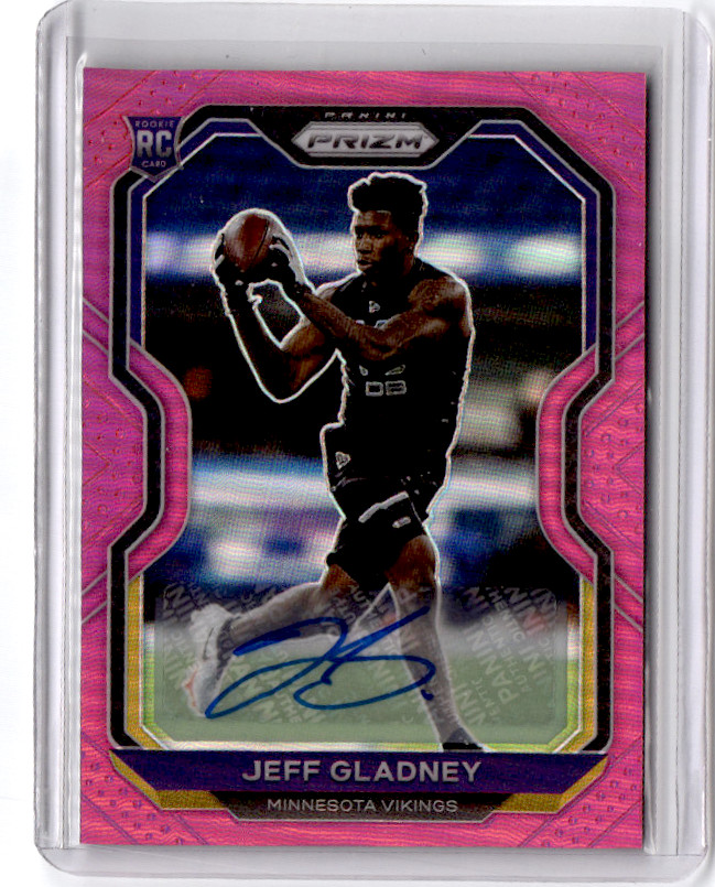 Jeff Gladney Panini Prizm #399 Autograph-Pink Prizm
